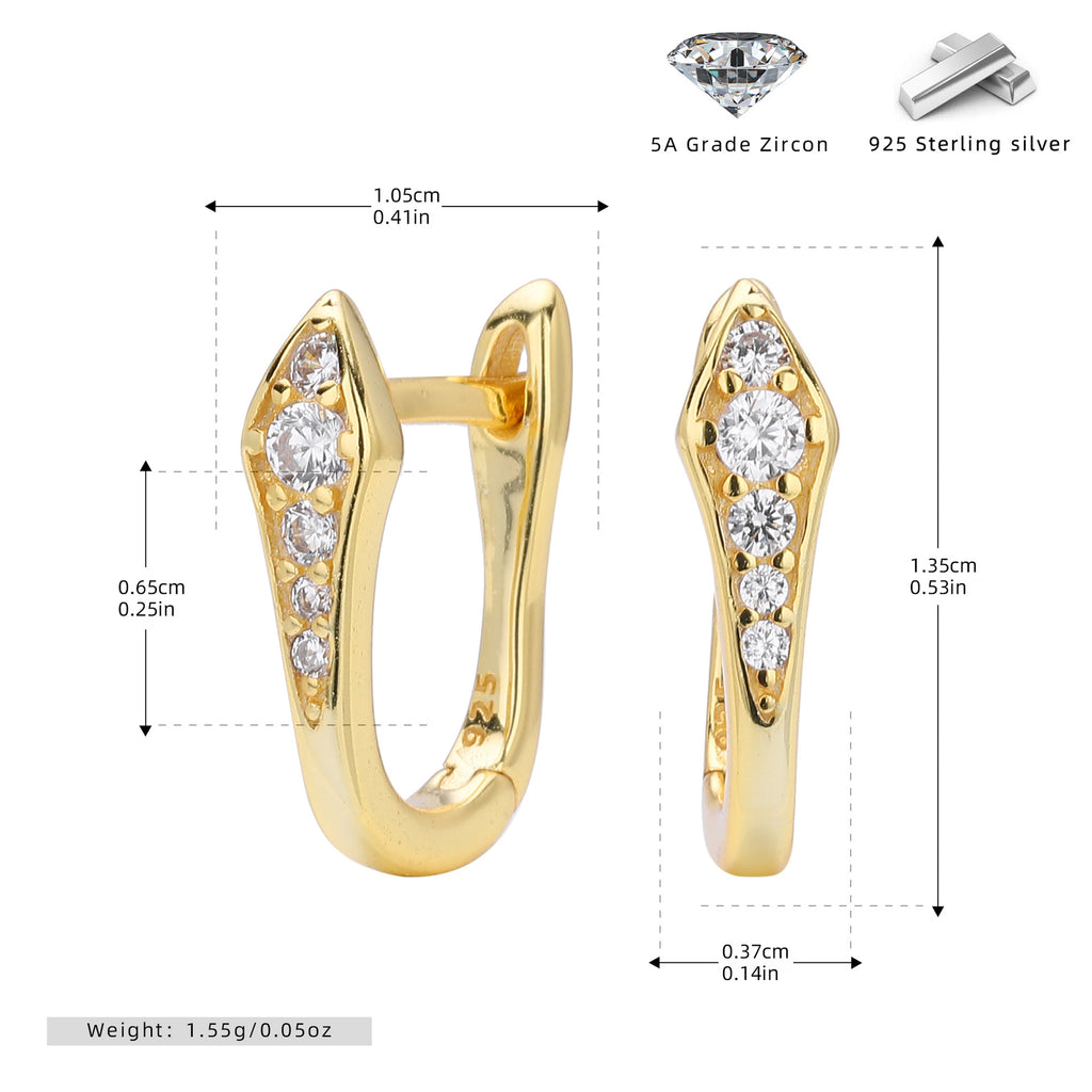 Damen Ohrstecker mit trendigem Design aus 925er Sterling Silber und funkelnden Zirkonia Shop Nory