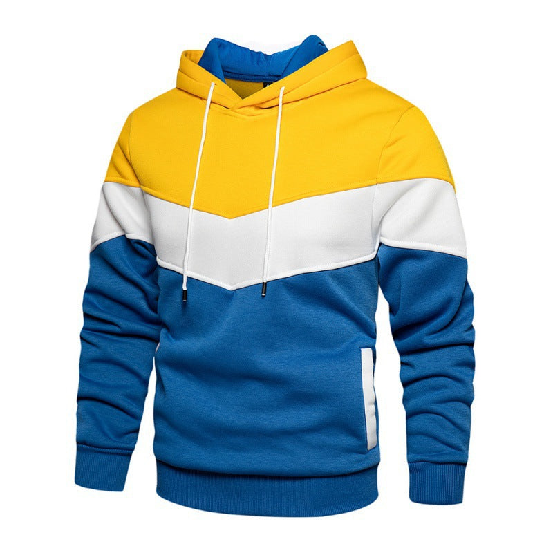 Herren Sportlicher Kapuzenpullover mit modernem Farbblockdesign und atmungsaktiven Eigenschaften