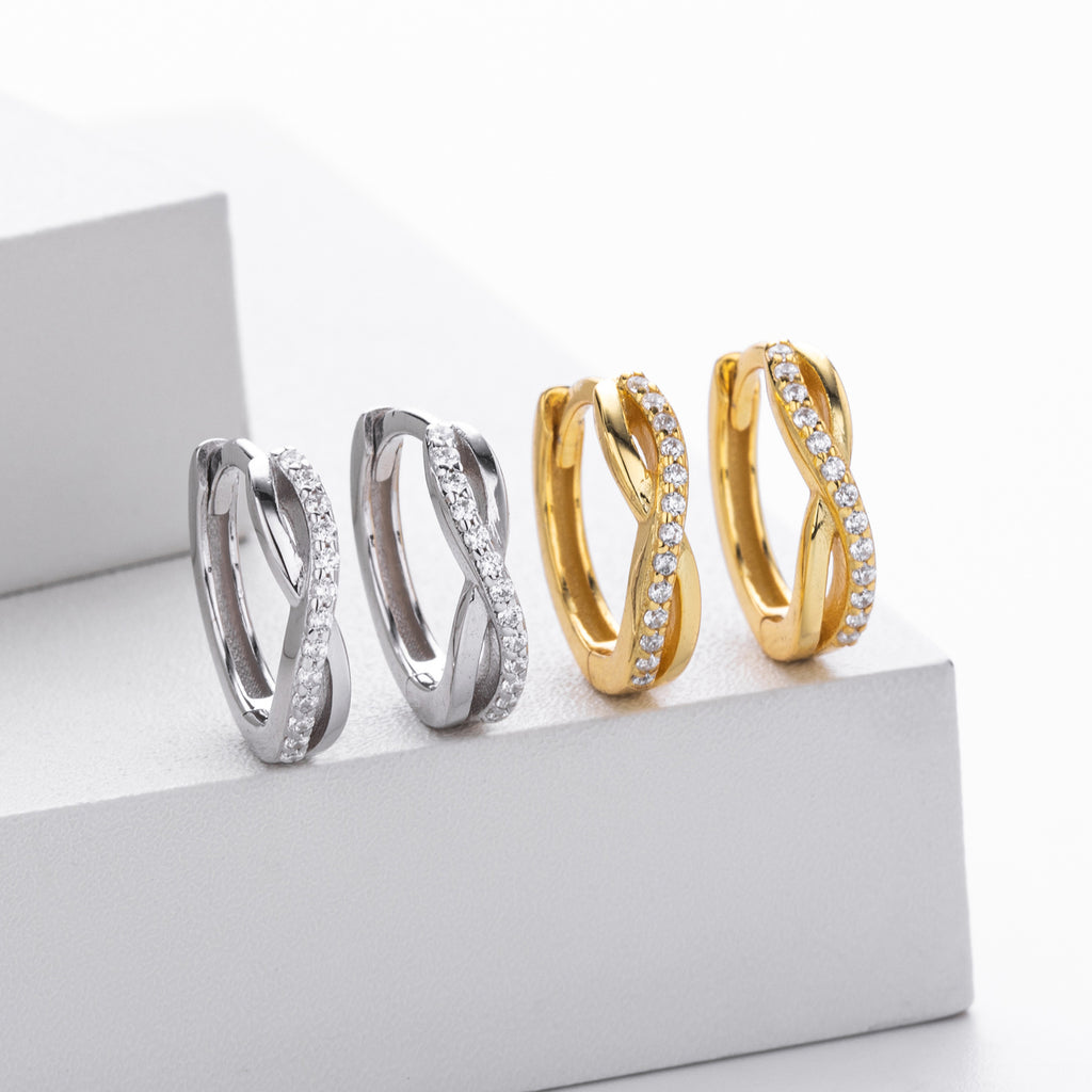 Damen Ohrhänger mit einzigartigem Design aus 925 Sterling Silber und funkelnden Zirkonia Shop Nory