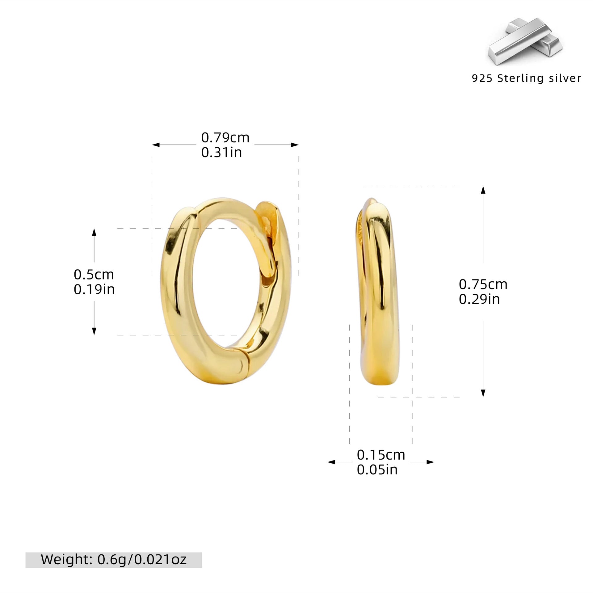 Damen Creolen mit modernem, geschwungenem Design aus 925 Sterling Silber Shop Nory