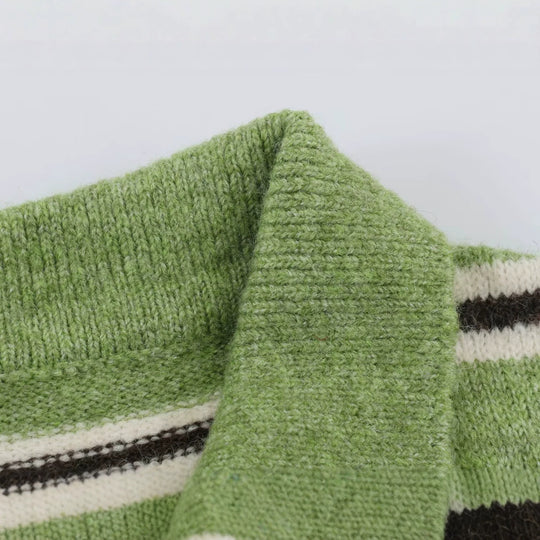 Damen Oversize-Pullover mit Polokragen und Bretonstreifen Shop Nory