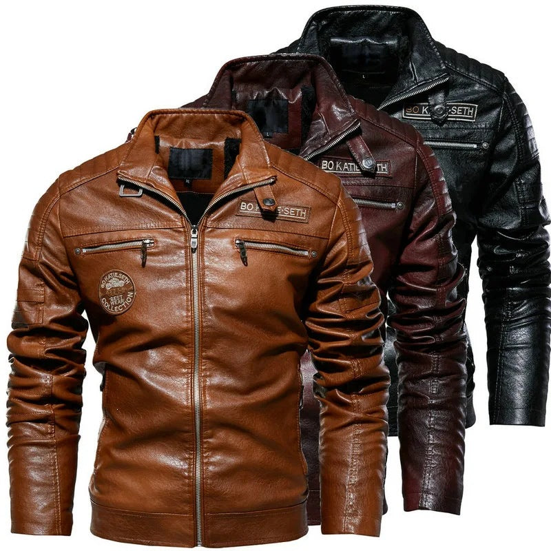 Herren Modische Bikerjacke aus Leder Shop Nory