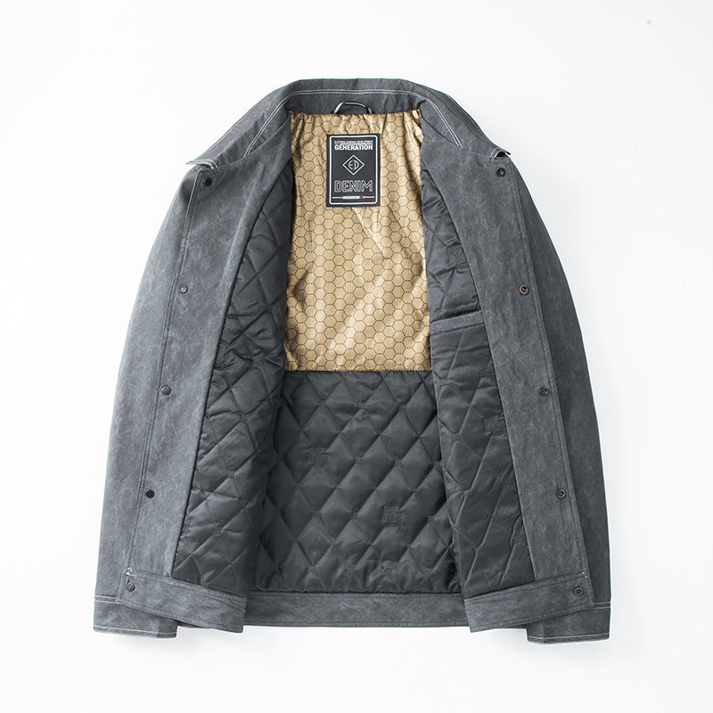 Herren Gesteppte Canvas-Arbeiterjacke mit Quilted-Innenfutter Shop Nory