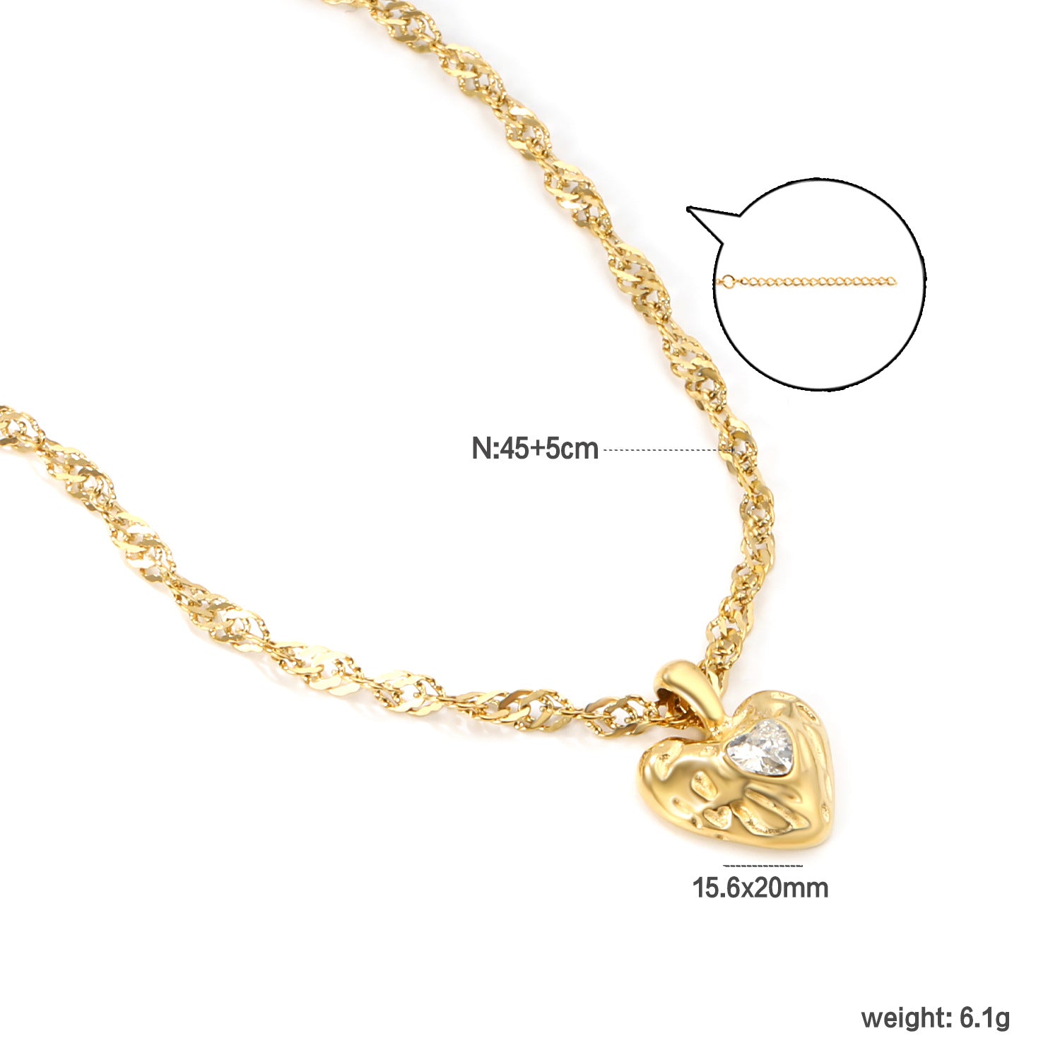 Damen Halskette mit herzförmigem Anhänger aus hochwertigem Edelstahl mit funkelndem Zirkonia Shop Nory