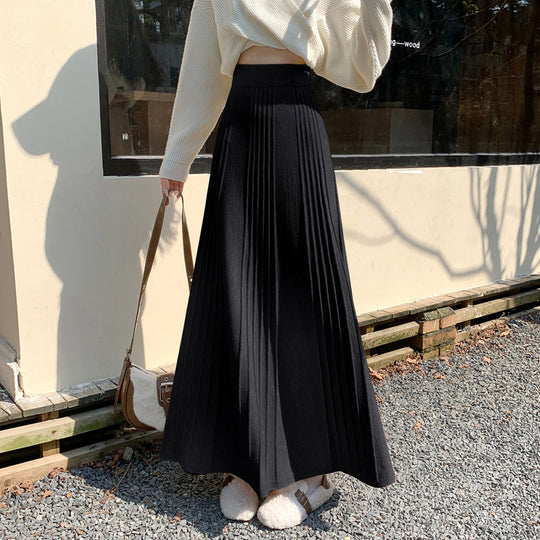 Damen Plissierter Maxirock mit hohem Bund Shop Nory 1787632235