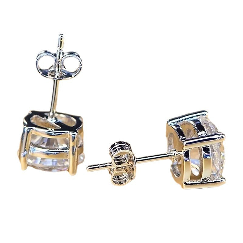 Elegante Funkelnde Zirkonia Ohrstecker In Krappenfassung