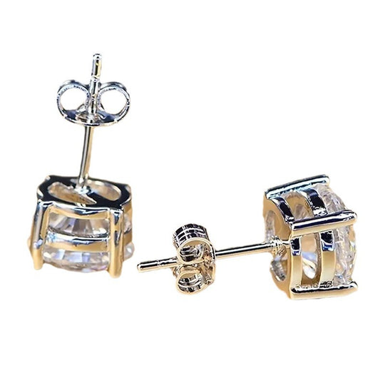 Elegante Funkelnde Zirkonia Ohrstecker In Krappenfassung