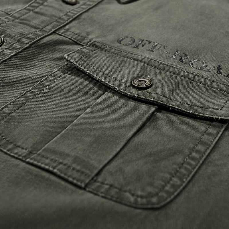 Herren Field-Hemdjacke mit Brusttaschen und Offroad-Print Shop Nory