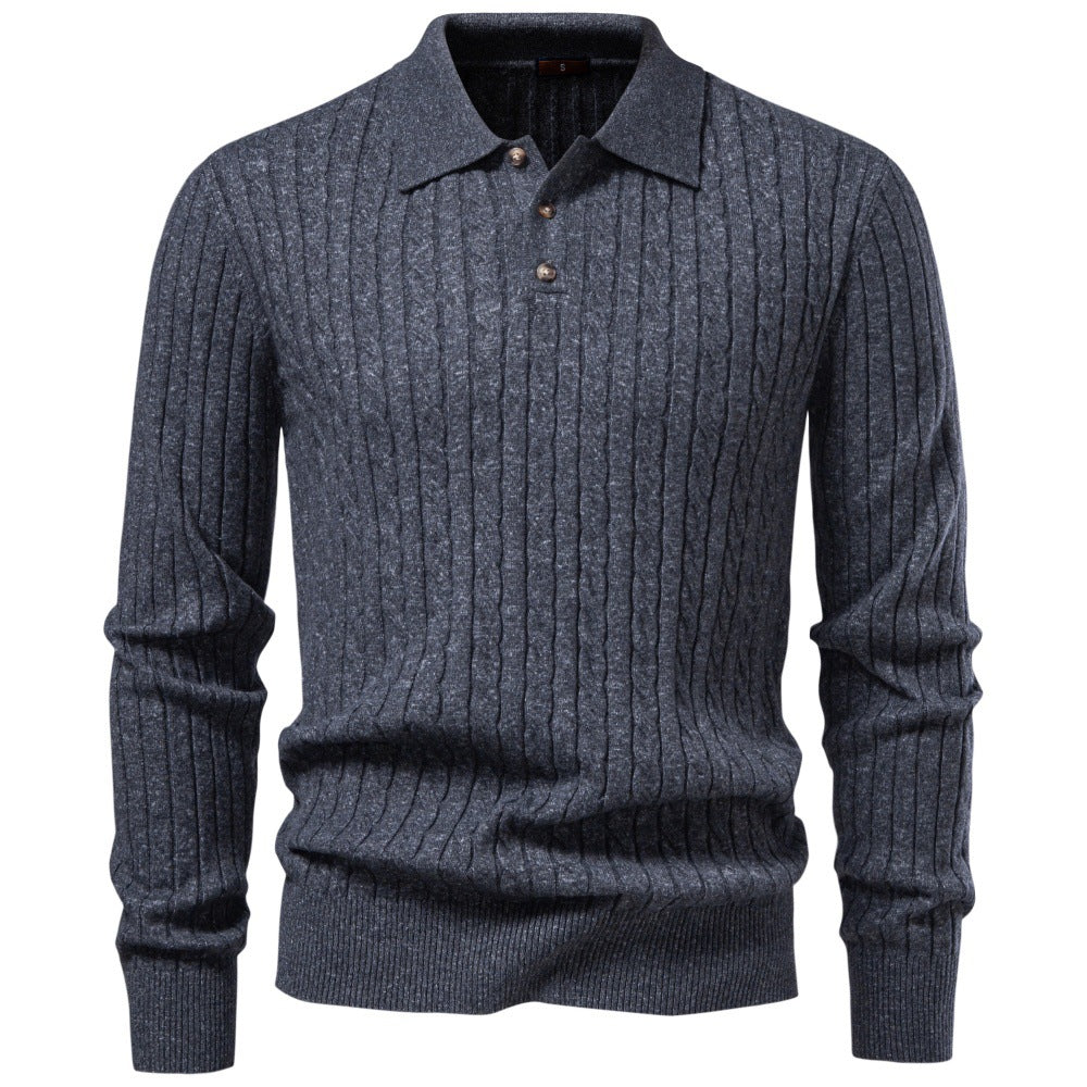Herren Feinstrick-Polo mit Zopfmuster und Kragen Shop Nory