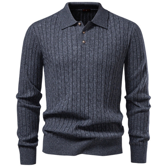 Herren Feinstrick-Polo mit Zopfmuster und Kragen Shop Nory