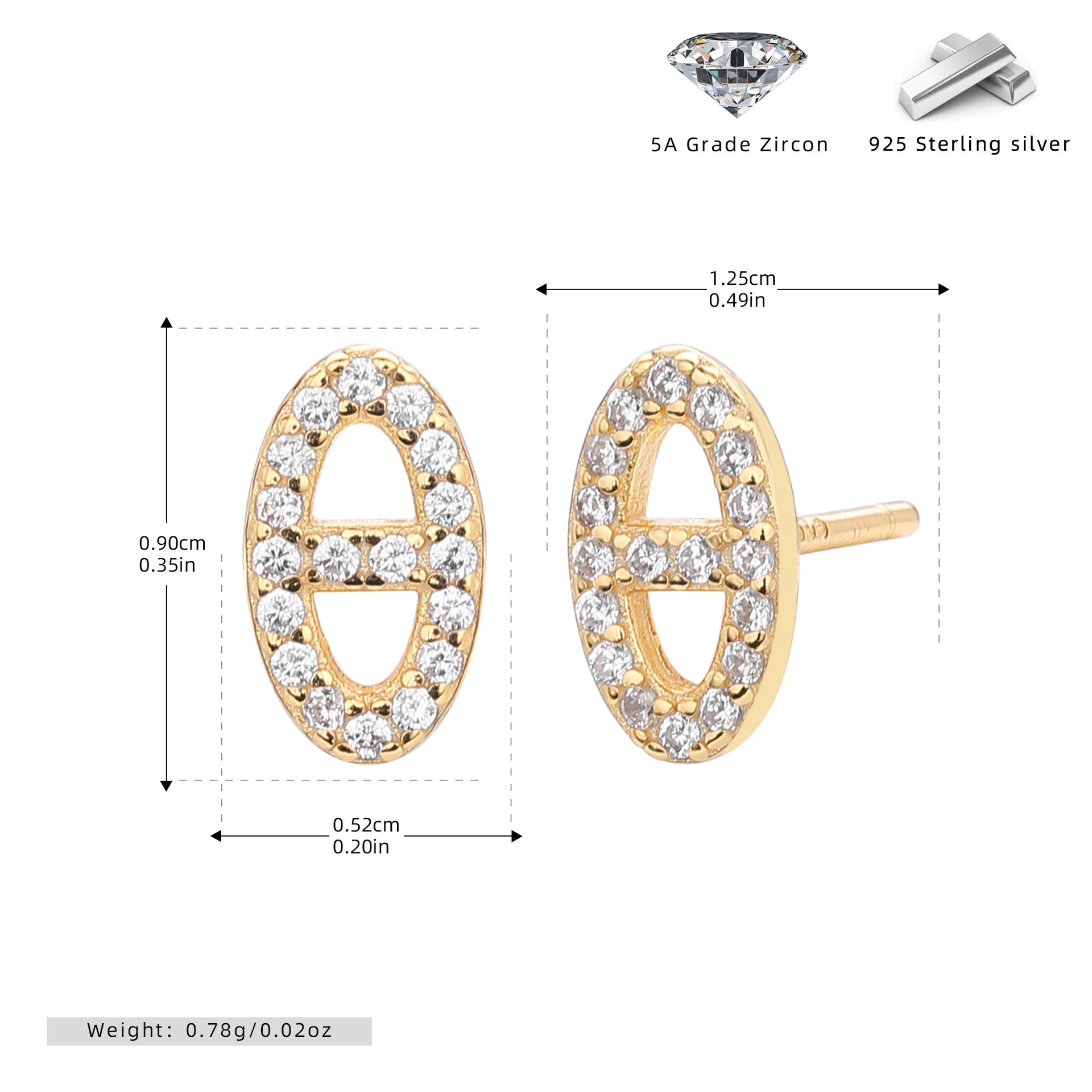 Damen Ohrstecker aus hochwertigem 925 Sterling Silber mit funkelnden Zirkonia Shop Nory