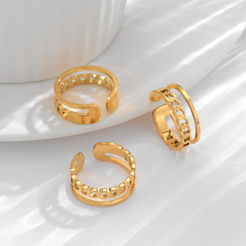 Damen Metallring mit eleganten Kettenelementen Shop Nory
