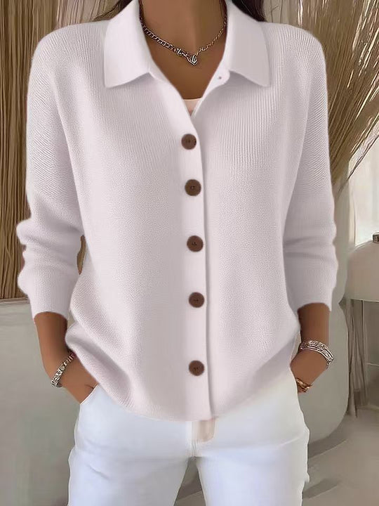 Damen nan Feinstrickjacke mit Hemdkragen und durchgehender Knopfleiste Shop Nory
