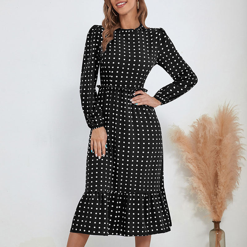 Damen Verspielt gemustertes Maxikleid mit Rüschendetails Shop Nory
