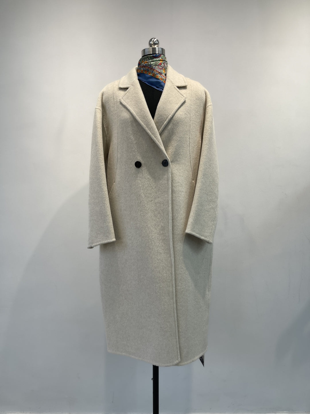 Damen maßgeschneiderter Fleece Doppelreiher Mantel Shop Nory