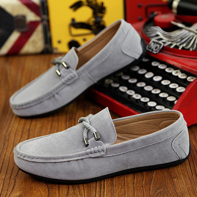 Damen weicher Veloursleder Mokassin Loafer mit geflochtener Dekorschnur und flexibler Gummisohle Shop Nory