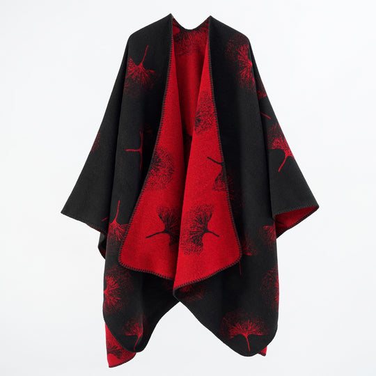 Damen Reversibler Feinstrick-Cape mit eingewebtem Pusteblumen-Jacquard Shop Nory
