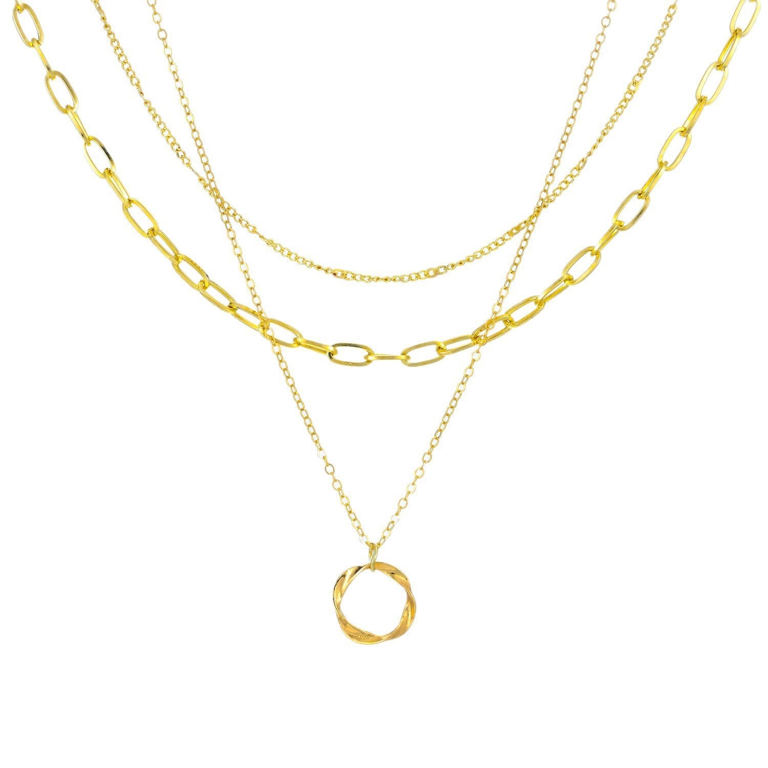 Damen Halskette mit mehrschichtigen Kettendesigns und stilvollem Anhänger Shop Nory