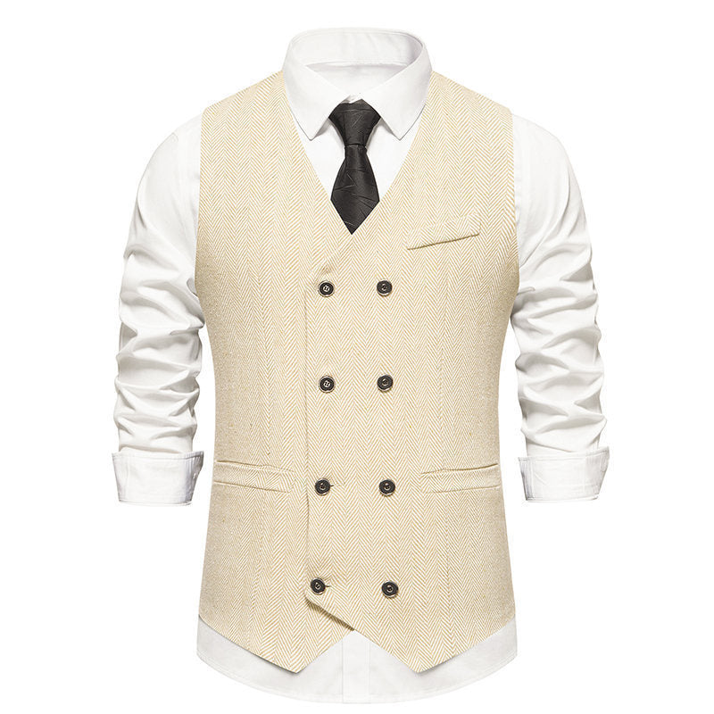 Herren elegante Doppelreiher-Weste im strukturierten Design