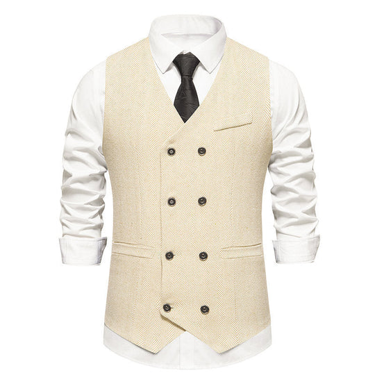 Herren elegante Doppelreiher-Weste im strukturierten Design
