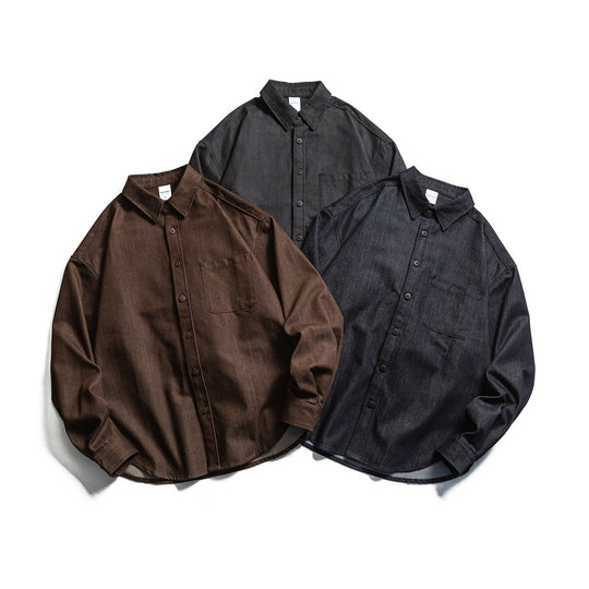 Herren Boxy Hemdjacke aus robustem Twill mit abgerundetem Saum Shop Nory