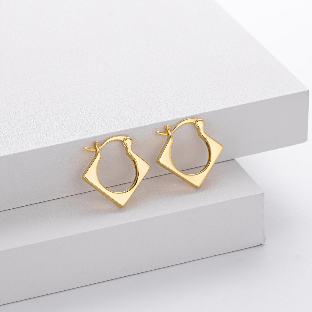Damen Ohrhänger im modernen Diamantdesign aus hochwertigem 925 Sterling Silber Shop Nory