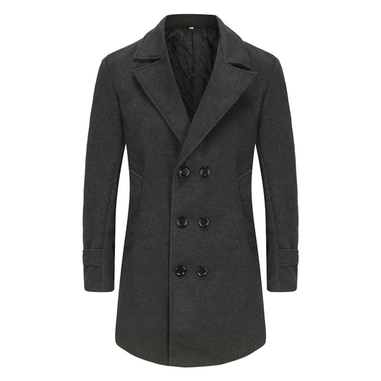 Herren Doppelreihiger City Mantel aus Wollmix mit taillierter Silhouette Shop Nory