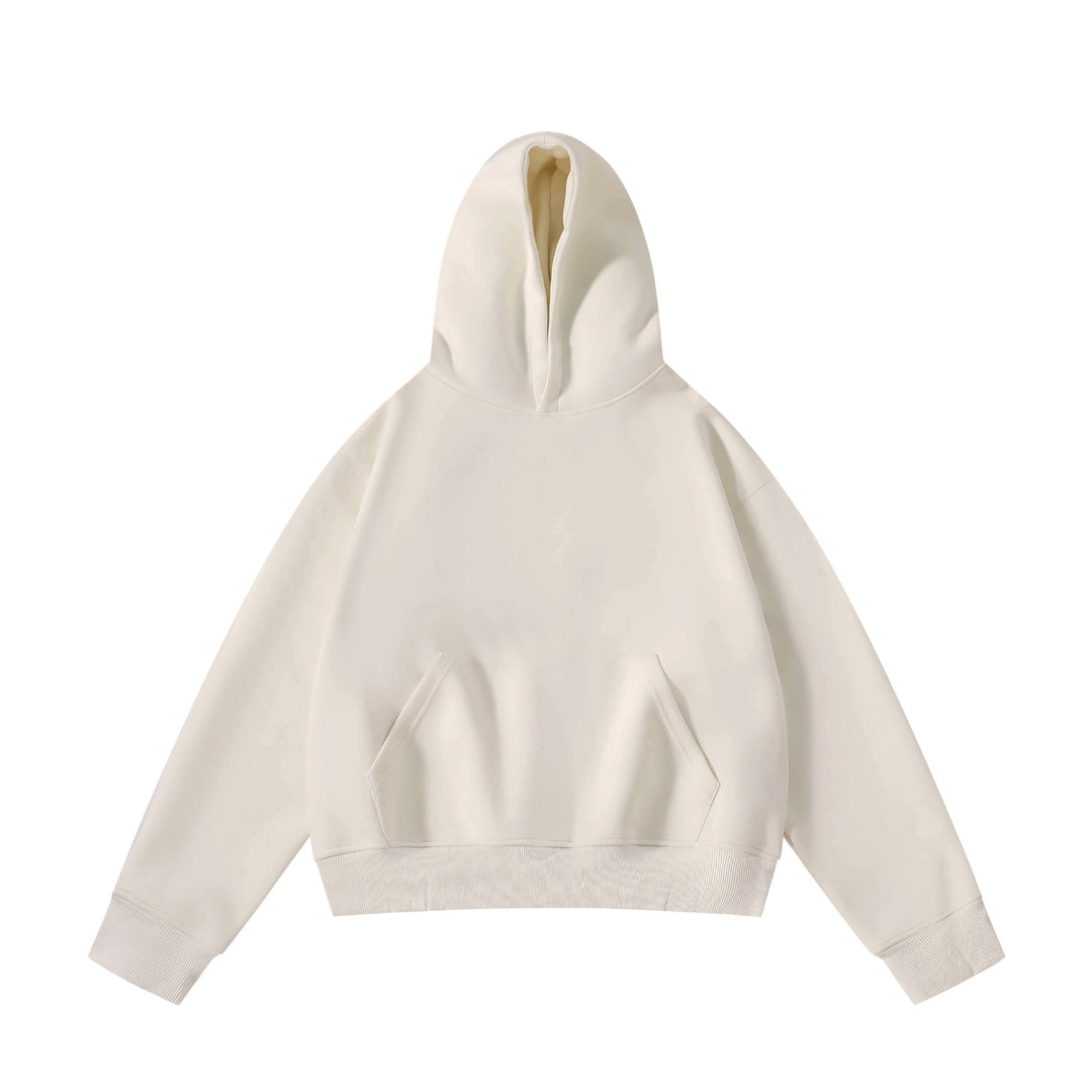 Unisex schwerer Oversize-Kapuzenpullover mit doppellagiger Kapuze Kängurutasche und breitem Rippbund Shop Nory