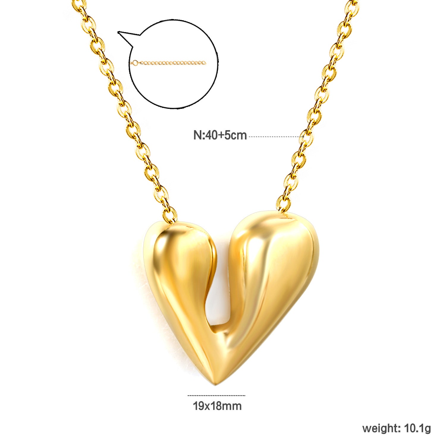 Damen Halskette mit hochwertigem Herzen-Anhänger und elegantem Kettendesign Shop Nory