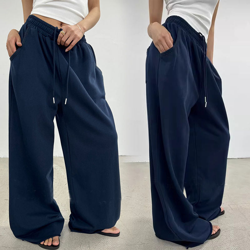 Damen nan weite High-Waist Loungehose mit gerafftem Bund und Kordelzug Shop Nory