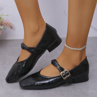 Damen Ballerinas mit dekorativer Schließe und elegantem Obermaterial
