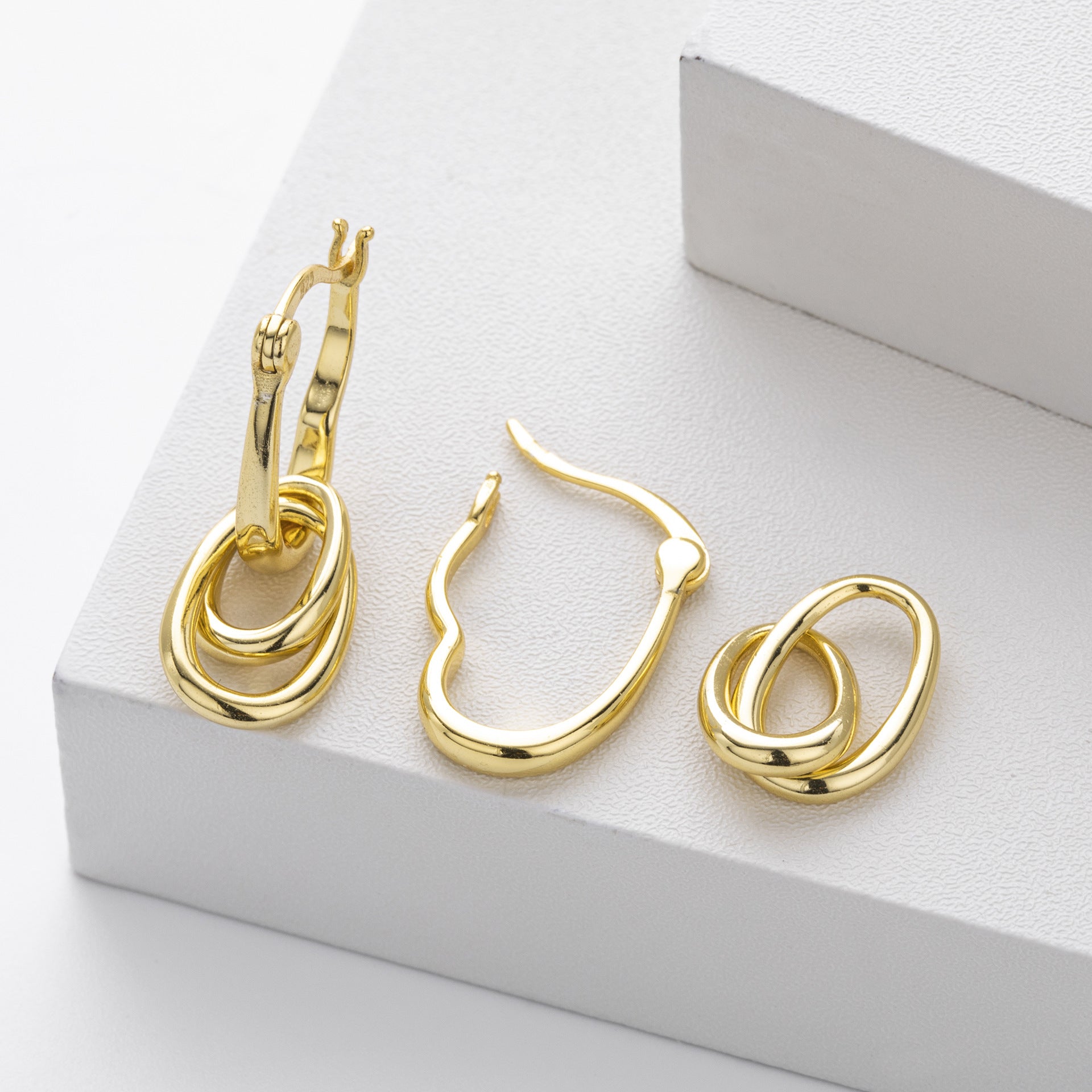 Damen Ohrhänger mit modernem, geschlungenem Design aus hochwertigem 925 Sterling Silber Shop Nory