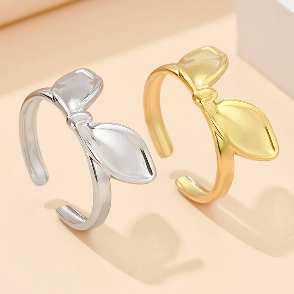 Damen Offener Ring mit kunstvollem Blattdesign Shop Nory