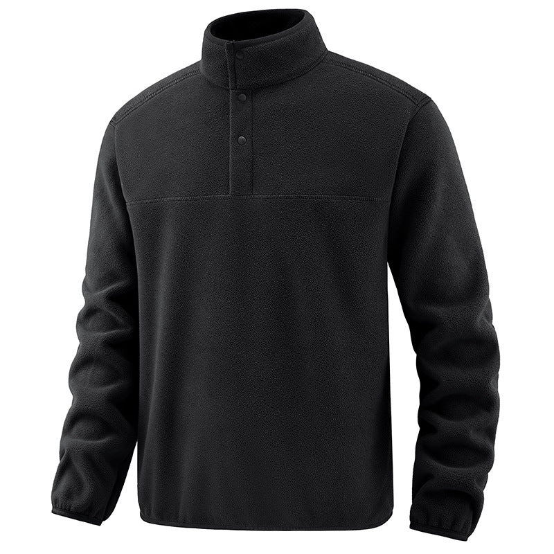 Herren Legerer Thermo-Fleece-Troyer mit Knopfleiste und elastischen Bündchen Shop Nory