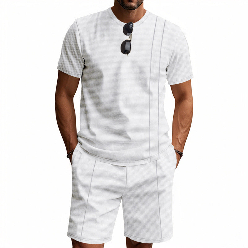 Herren Sportliches Kurzarm- und Shorts-Set aus atmungsaktivem Material