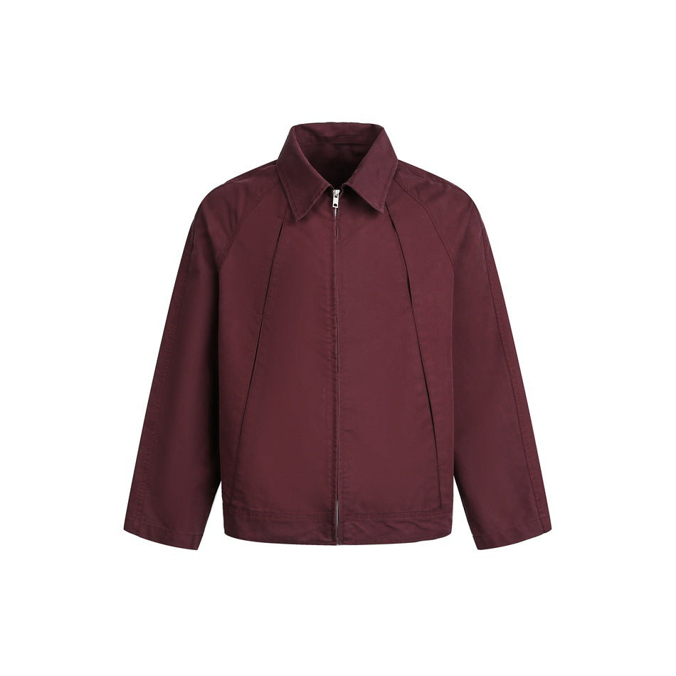 Unisex Boxy-Blousonjacke aus Baumwollmix mit Raglanärmeln und durchgehendem Reißverschluss Shop Nory