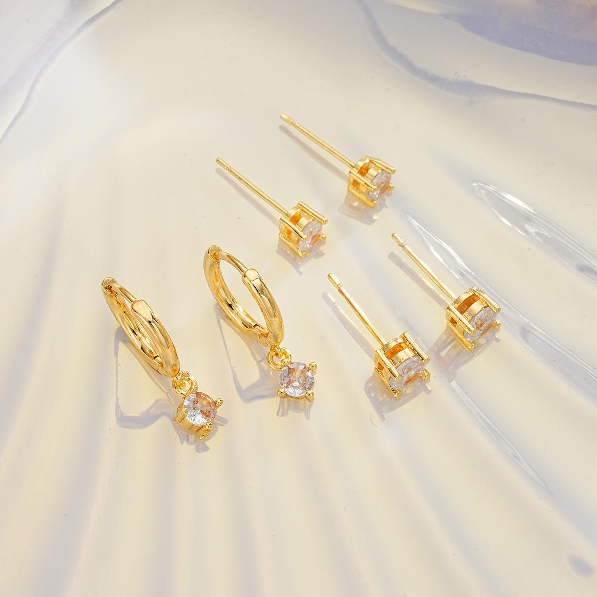 Damen Ohrringe Set mit funkelnden Zirkonia und eleganten Details Shop Nory