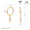Damen Ohrhänger mit zeitgenössischem Blitzdesign aus 925 Sterling Silber Shop Nory