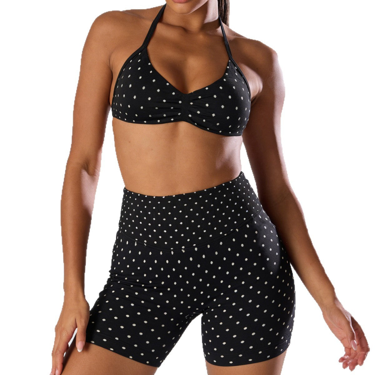 Damen Sportliches Bikini-Set mit hochgeschnittenen Shorts und rüschendetail