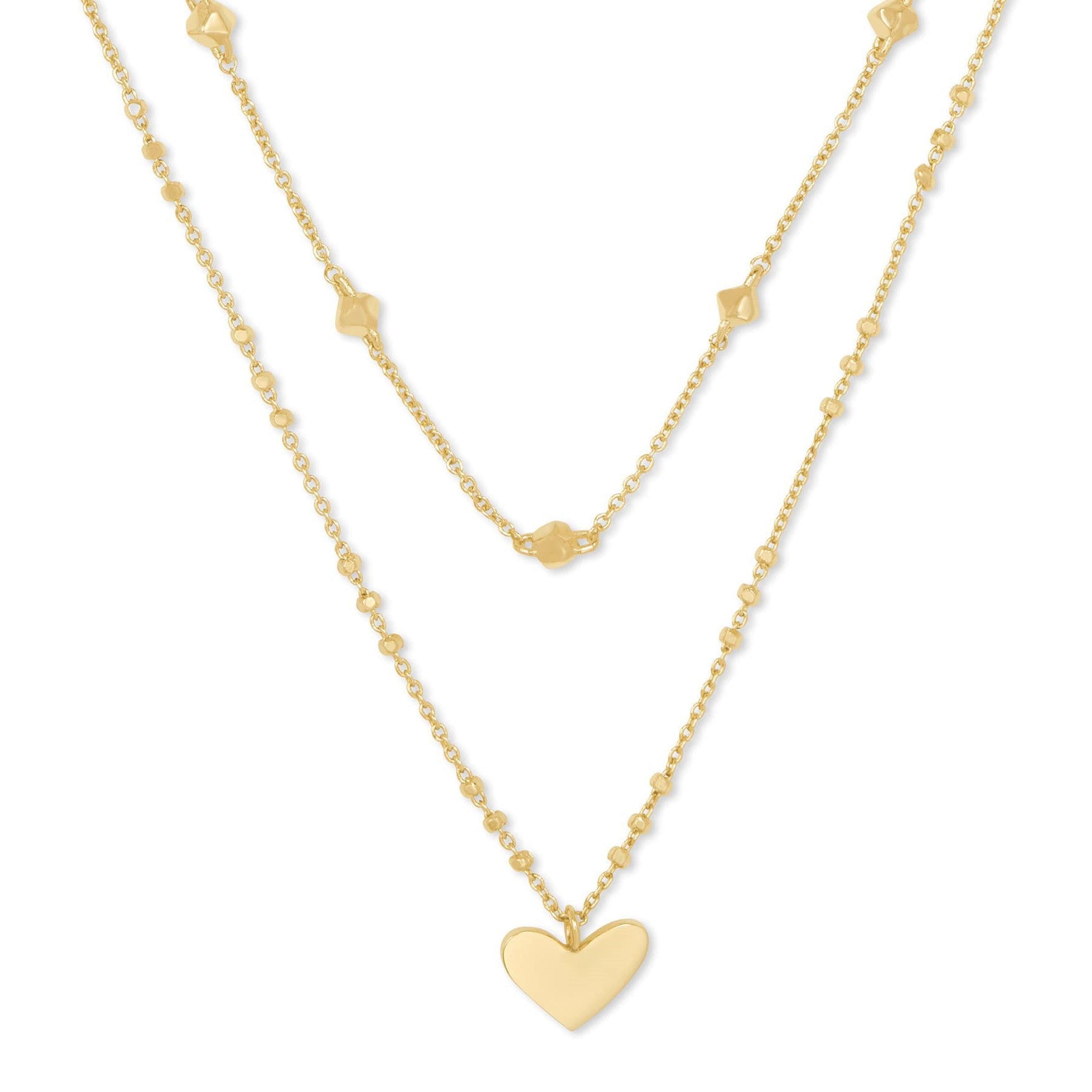 Damen Halskette mit mehrlagigem Design und Herzanhänger Shop Nory