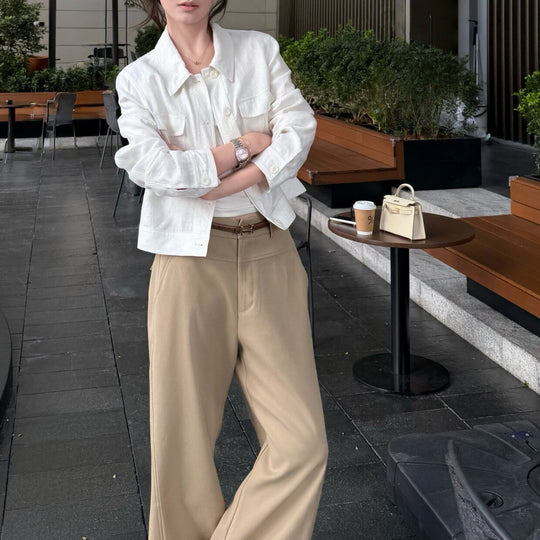 Damen Lässige und stilvolle Leinenjacke Shop Nory
