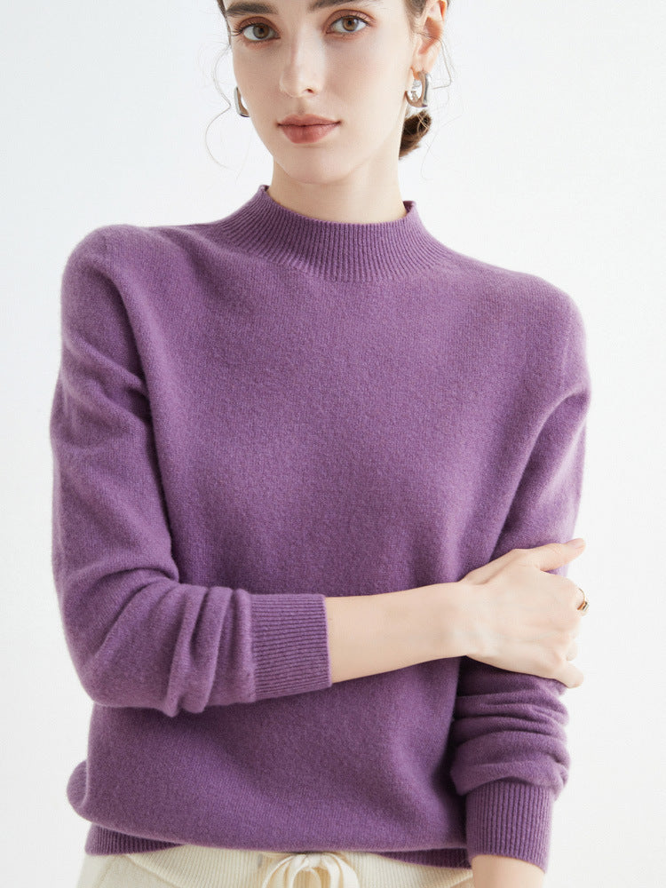 Damen Kurz-Mockneck-Pullover aus Kaschmir‑Look mit leichter Flauschoptik Shop Nory