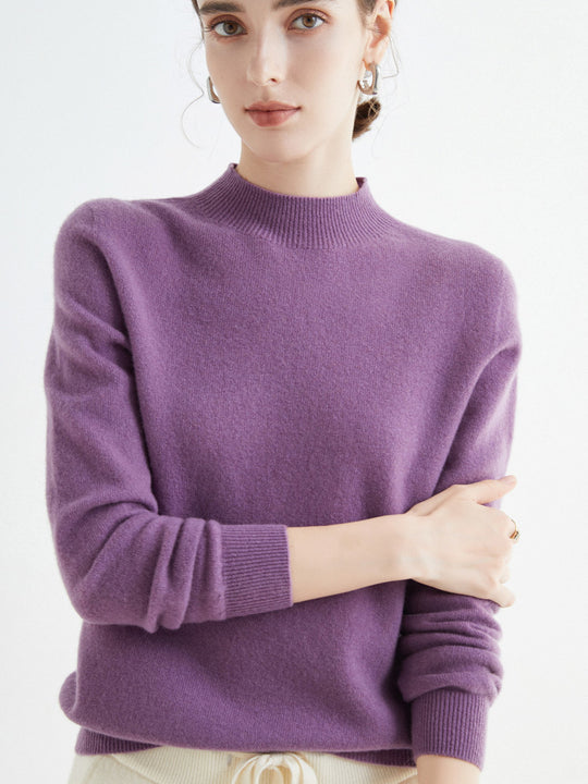 Damen Kurz-Mockneck-Pullover aus Kaschmir‑Look mit leichter Flauschoptik Shop Nory