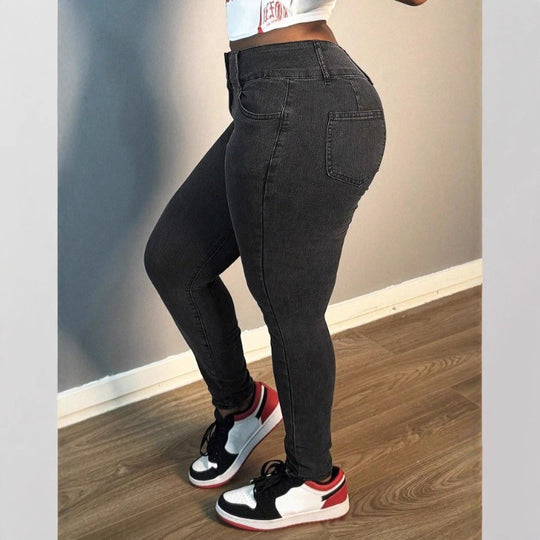 Damen Taillenbetonte High‑Waist Sculpting‑Skinny‑Jeans mit Doppelknopfbund Shop Nory