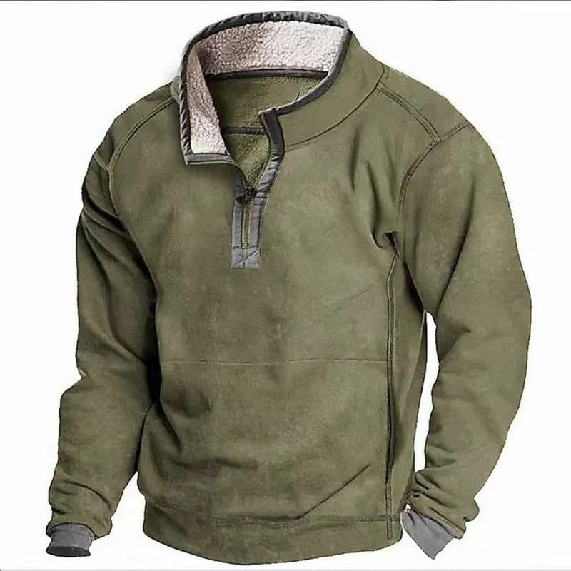 Herren Fleecesweater mit hochgeschlossenem Kragen und praktischem Reißverschluss