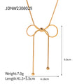 Damen Halskette mit verspieltem Schleifen-Design und eleganten Edelstahl-Details Shop Nory