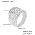 Damenring aus Titanstahl mit tschechischen Diamanten Shop Nory