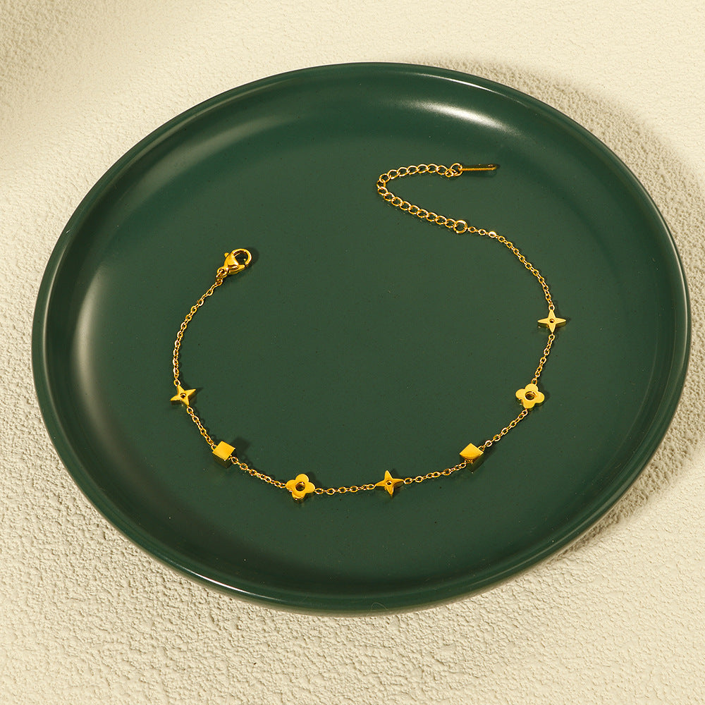 Damen Fußkette mit geometrischen Anhängern Shop Nory