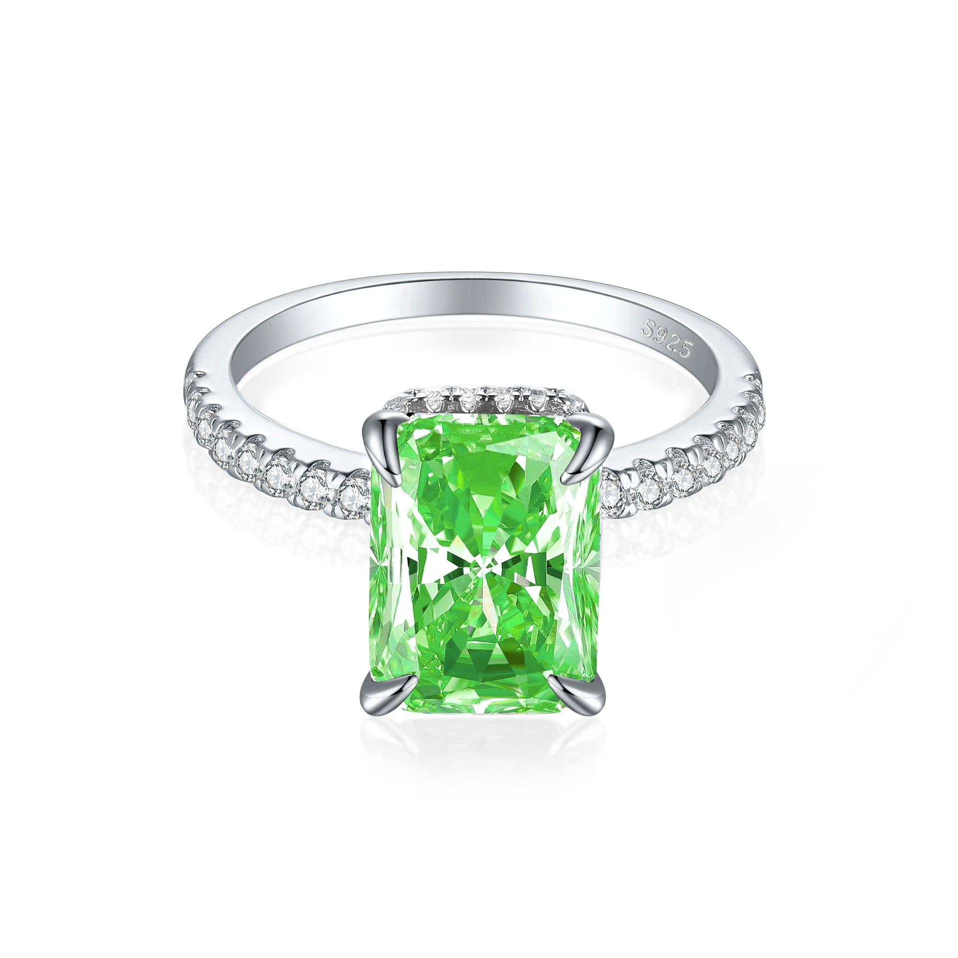 Damen eleganter Ring mit tropfenförmigem Aquamarin und funkelndem Zirkonia-Besatz Shop Nory