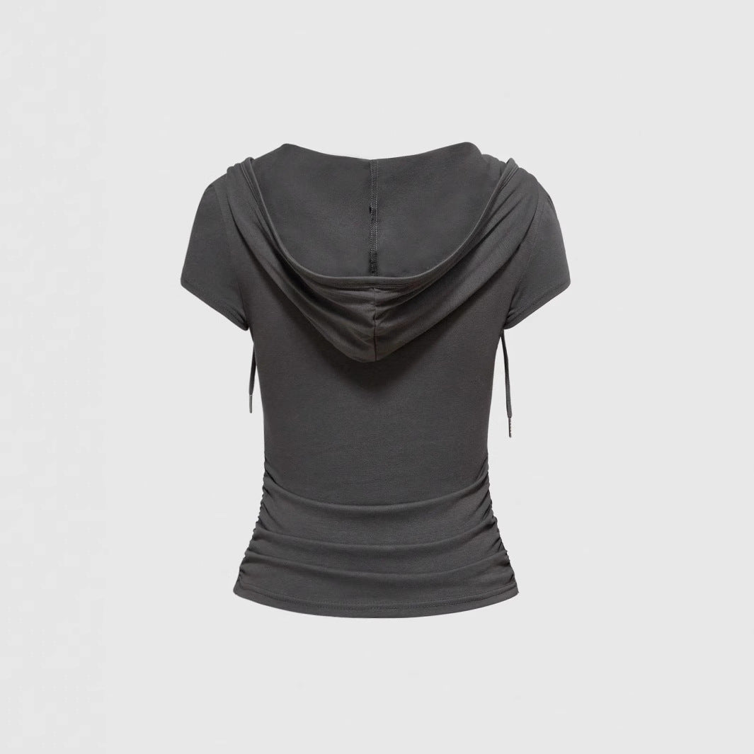 Damen Kapuzen-T-Shirt mit einzigartigem Schriftzug Shopnory